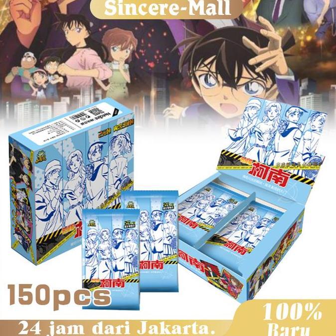 ERTTOLIN 150pcs Kartu Anime Detective Conan Little Dinosaur Conan Collection Card Detective Conan Ca