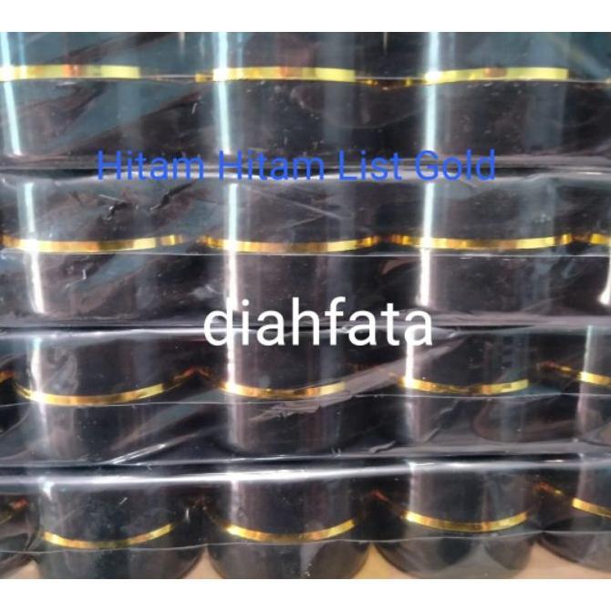 25 Pcs Pot Cream 12,5Gram Hitam Hitam List Gold