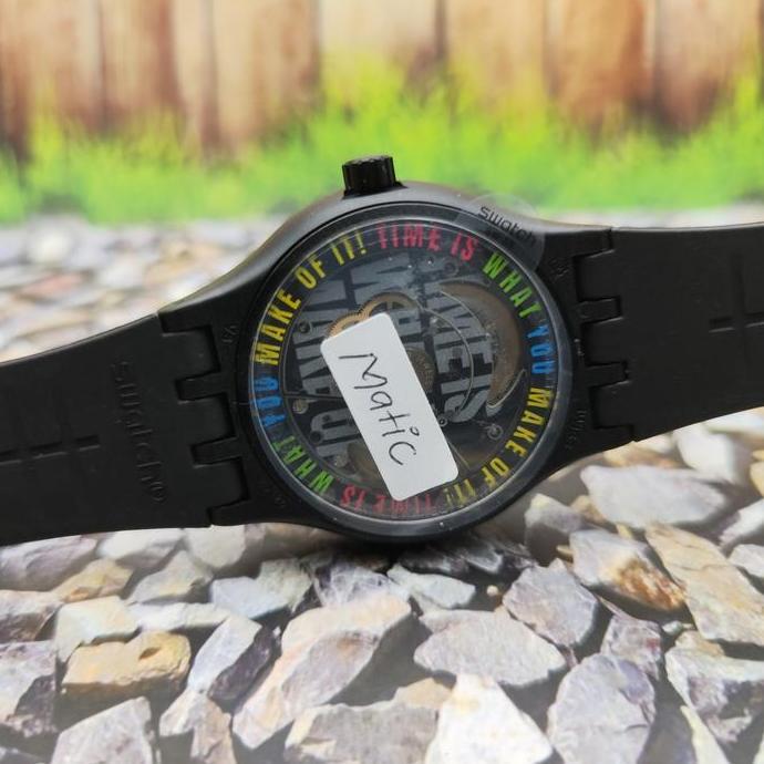 Ready  Swatch Matic Analog Jam Tangan Pria Karet SO30B400 AM51 Original
