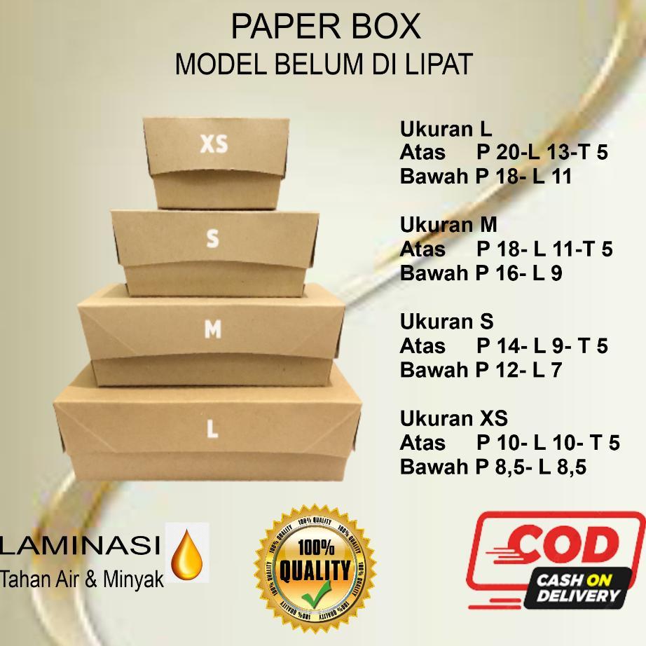 Lunch Box ( Isi 100 Pcs ) Dus Kemasan Makanan Kekinian Wadah Tempat Nasi Ayam