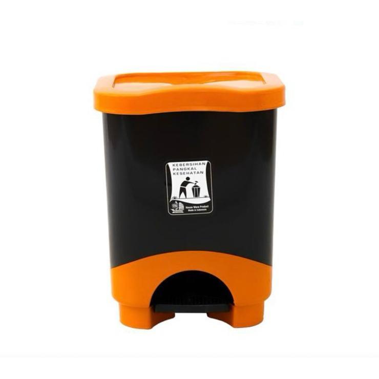 Tempat Sampah Injak 20 Liter / Tempat Sampah Injak Pedal Coklat 20 Liter / Tempat Sampah Segi Plasti