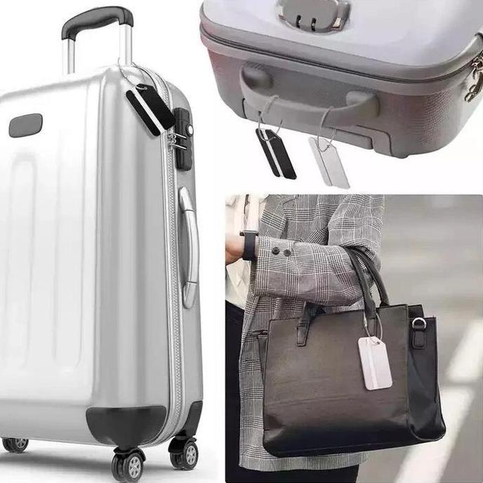 ERTTOLIN Label Name Tag Koper Bagasi Aluminium Gantungan Identitas Nama Anti Hilang Travel Luggage P