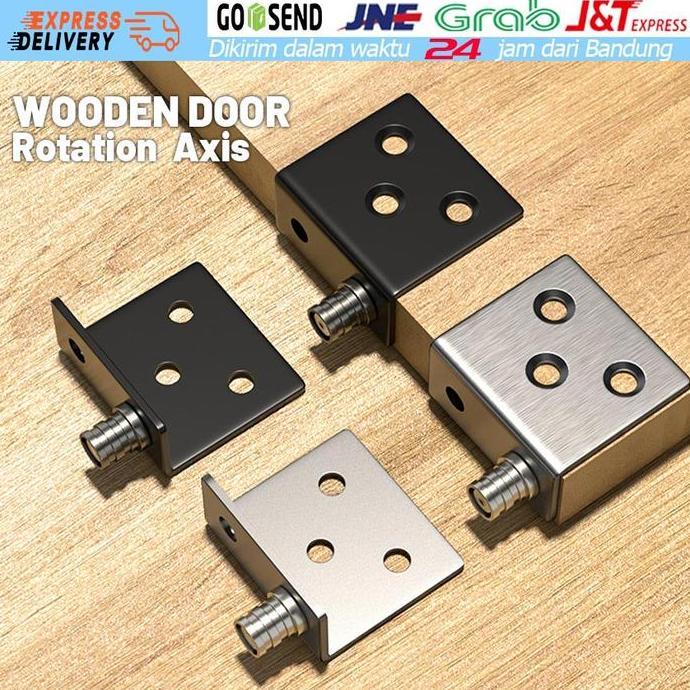 YUZABA Engsel Pivot Pintu Kayu Engsel Tanam Putar Lemari Stainless Steel Hinge Pivot Mini Kecil Pivo