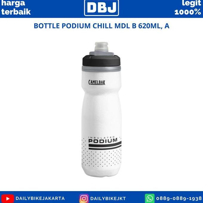 BOTTLE SEPEDA PODIUM CHILL BOTOL MINUM BIDON WHITE