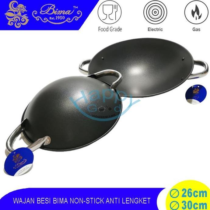 Ready BIMA 26-30CM WAJAN BESI | WAJAN NON-STICK | WAJAN PENGGORENGAN ANTI LENGKET