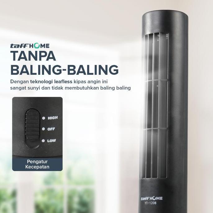 Kipas Angin USB Tower Leafless Ultra Quite - YK-1208 - Black