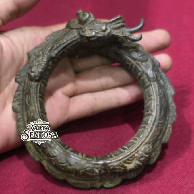 Gelang Kuningan Perunggu Motif Naga Kembar