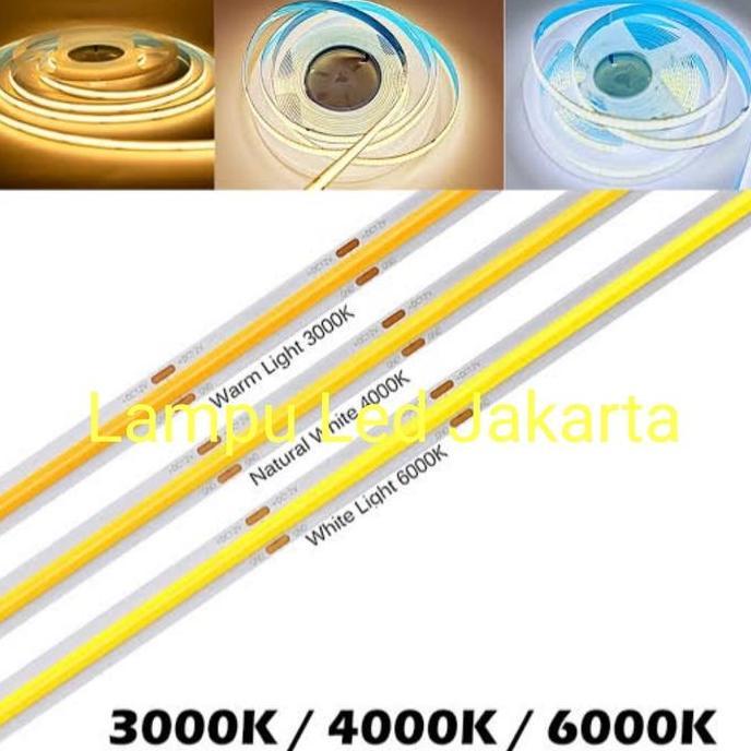 TERBARU strip cob 24v 10meter 10m. strip light cob dc 24v. led strip 24v cob