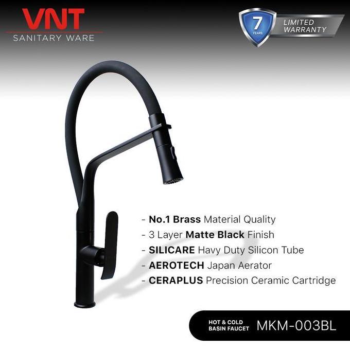TERLARIS VNT KRAN CUCI PIRING HITAM MKM-003BLACK KITCHEN MIXER KRAN DAPUR
