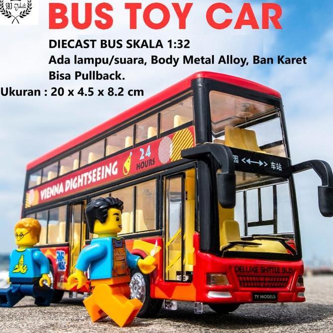 Diecast Bus Double Deer Londoners Bus Hongkong Bus Pariwisata Skala 132 Metal Alloy Series