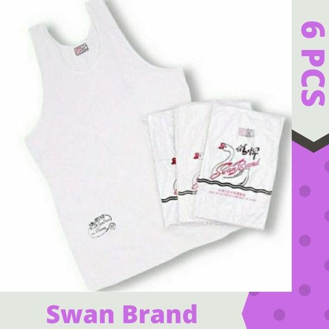 NEW ISI 6 PCS | KAOS SINGLET SWAN BRAND | KAOS SINGLET PRIA DEWASA XL WARNA MIX ORI