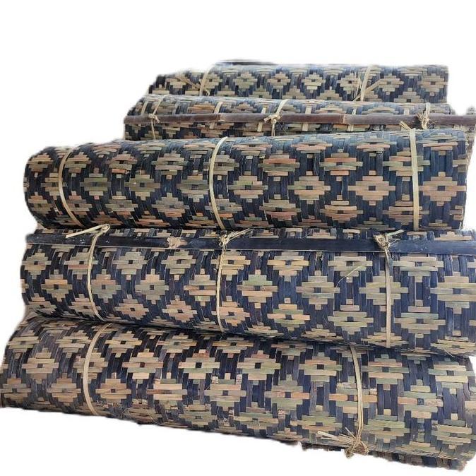 TERLARIS Anyaman Bambu Motif Full Kulitan Ukuran 1x10m Cocok Untuk Plavon Rumah Lapisan Dinding atau