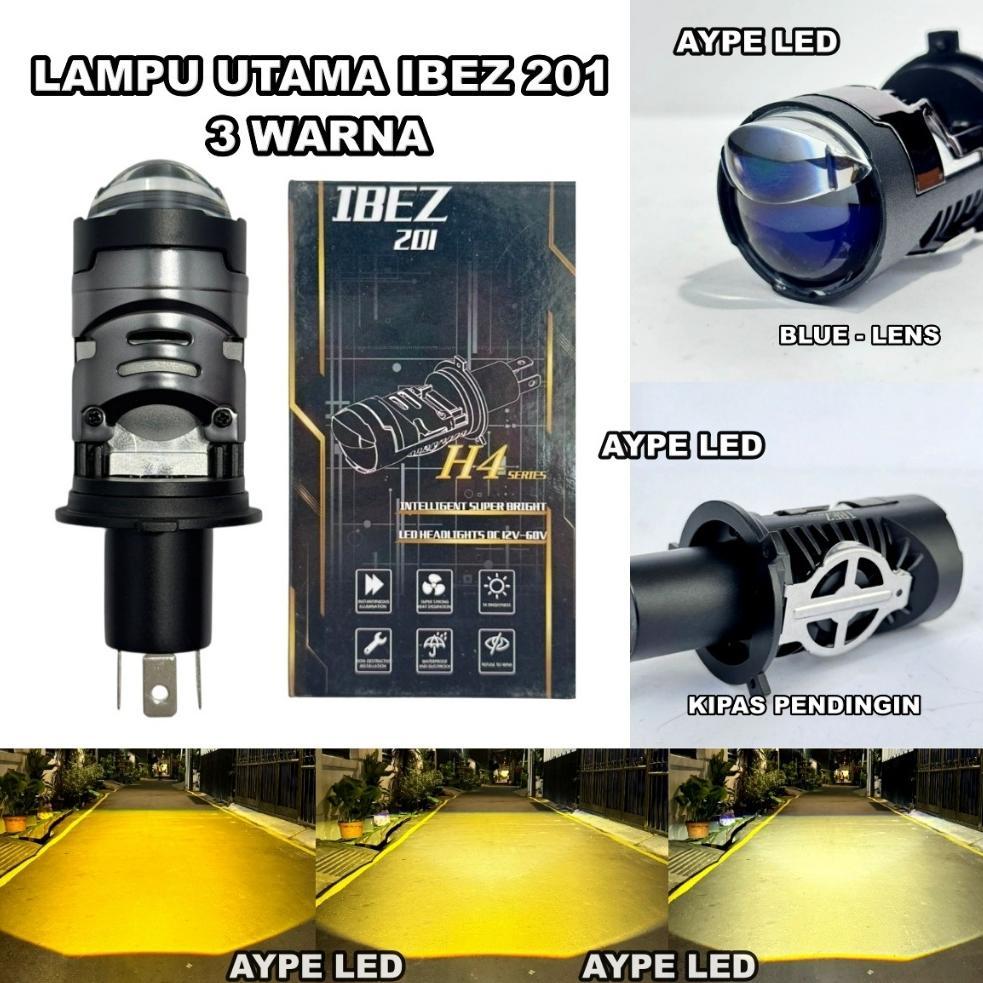 Lampu Utama H4 201 3 Warna All Wheather Kipas Pendingin Bluelens Mini Projector H4 DISKON