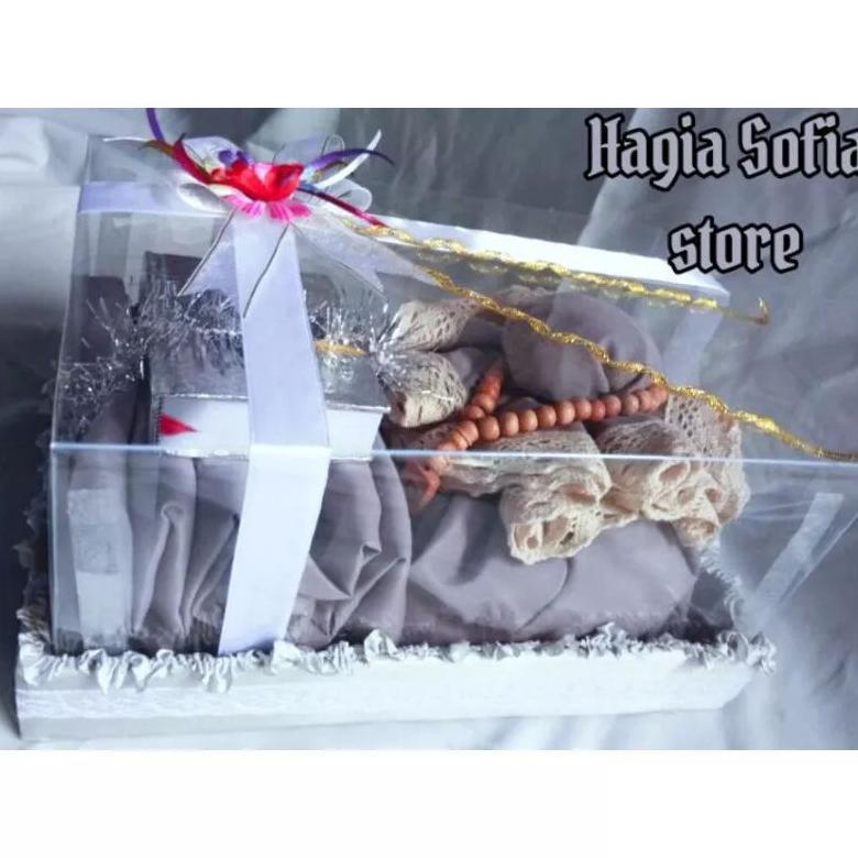 hot deals part 2 hampers mukena katun renda premium free box tutup mika  / mukena seserahan pernikah