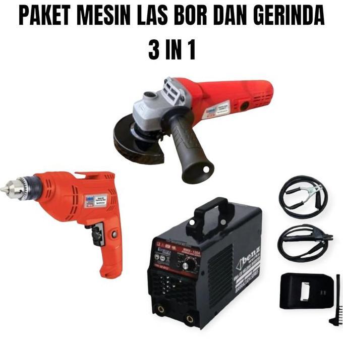 PAKET MESIN TRAFO LAS 450WATT BOR LISTRIK 10MM GERINDA LISTRIK 4"