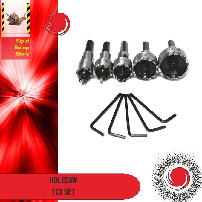 Mata bor holesaw besi hole saw HSS set 5pcs plastik metal kayu