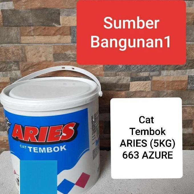 Cat Tembok ARIES 5kg 663 AZURE cat dinding murah warna biru 5 kg