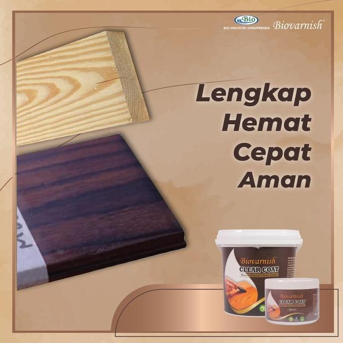 Biovarnish Clear Coat 1kg Pernis kayu Clear Untuk Finishing Kayu Matte