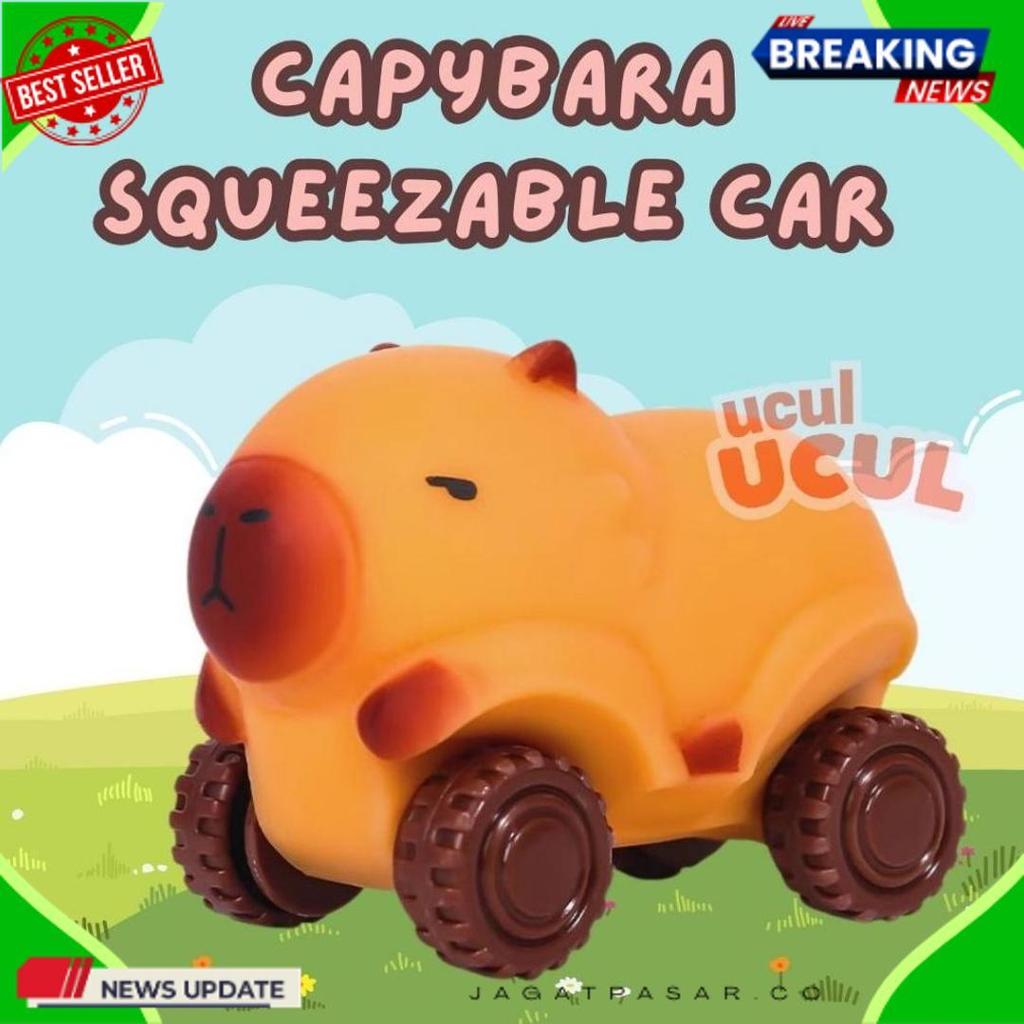 Exclusive [Ucul Ucul] Mainan Mobil Gantungan Squishy Capybara Stress Relieve