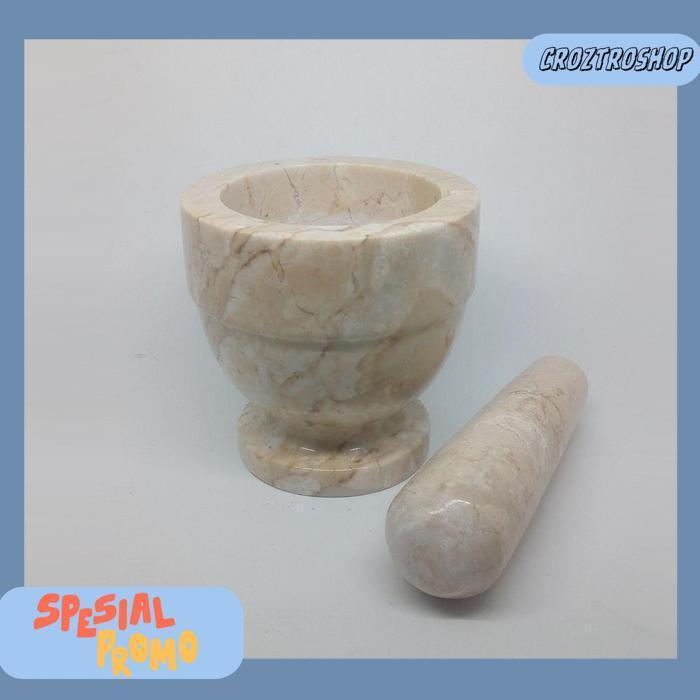 Lumpang Alu Batu Lesung Mini Marmer Asli Tumbukan Tumbuk Obat Puyer Ulekan Ulek Mortar & Pestle 4/11