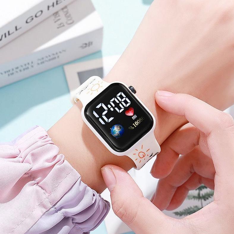 Cuci Gudang Jam Tangan Anak Led Kotak Karakter Lucu Anti Air