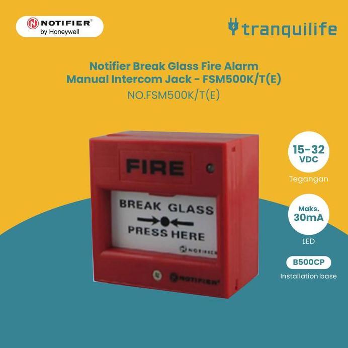 Notifier Alarm Kebakaran Manual Break Glass Fire Intercom Jack - FSM500K