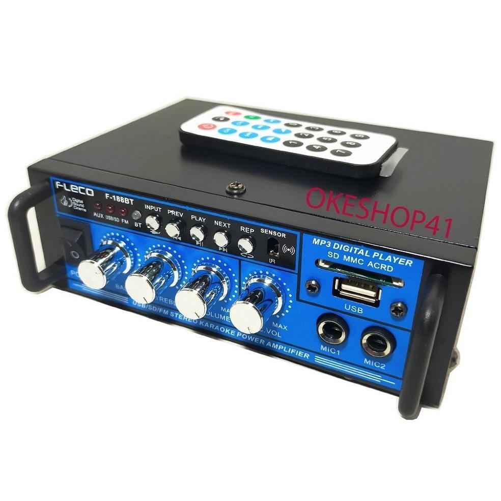 Amplifier Mini Bluetooth Fleco F-188 Power Ampli Stereo Karaoke