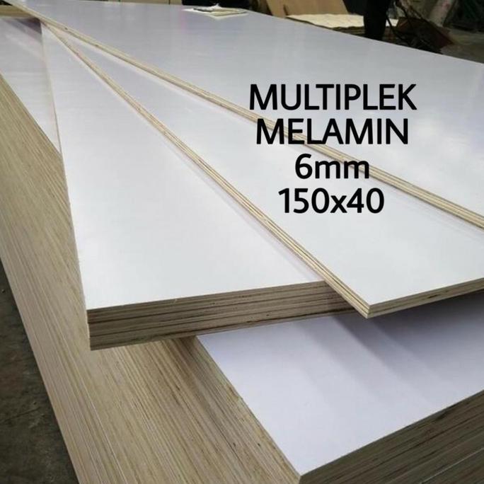Multiplek / Triplek melamin putih 6mm (150x40)cm, melaminto plywood