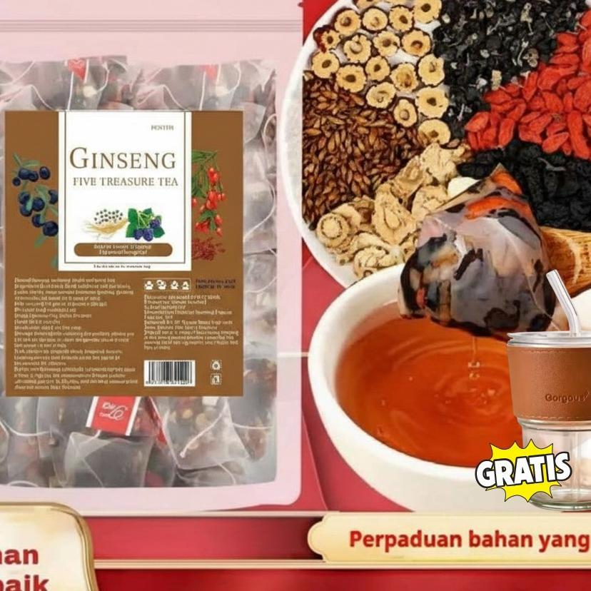 [Beli 1 Gratis 1] Teh Lima Harta Dengan Ginseng 5G X 25Pcs Halal/ Bottle Teh Herbal Penguat Ginjal P