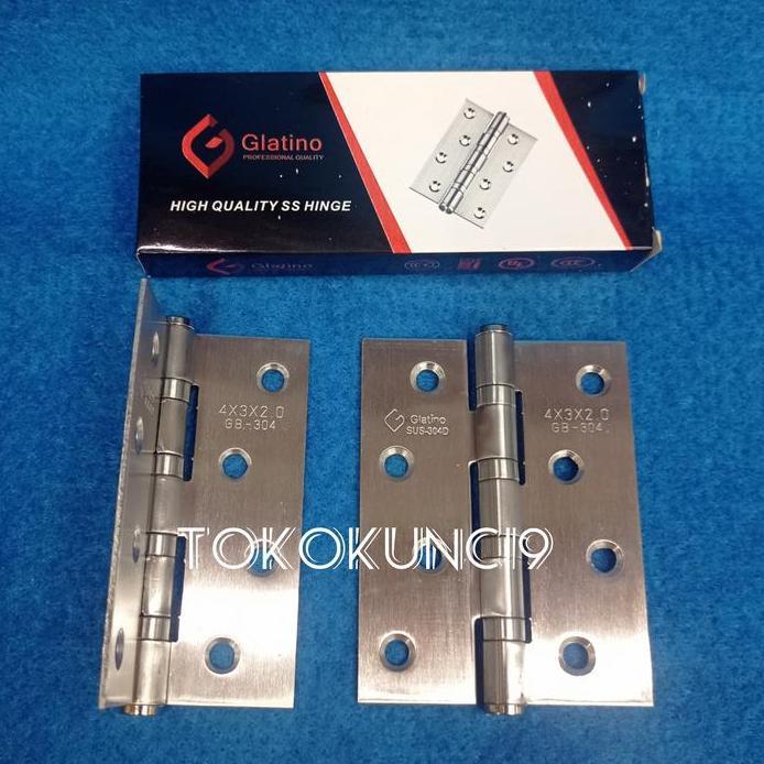 Engsel Glatino 4x3x2mm 4bb Stainless Glatino Engsel 4 inch SUS 304