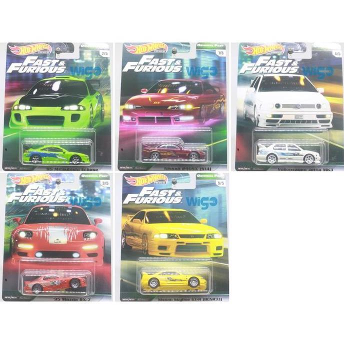 Hot Wheels Premium Fast and Furious Original Fast Set Paket Series 5 Pcs Nissan 240SX S14 Ungu 95 Mi