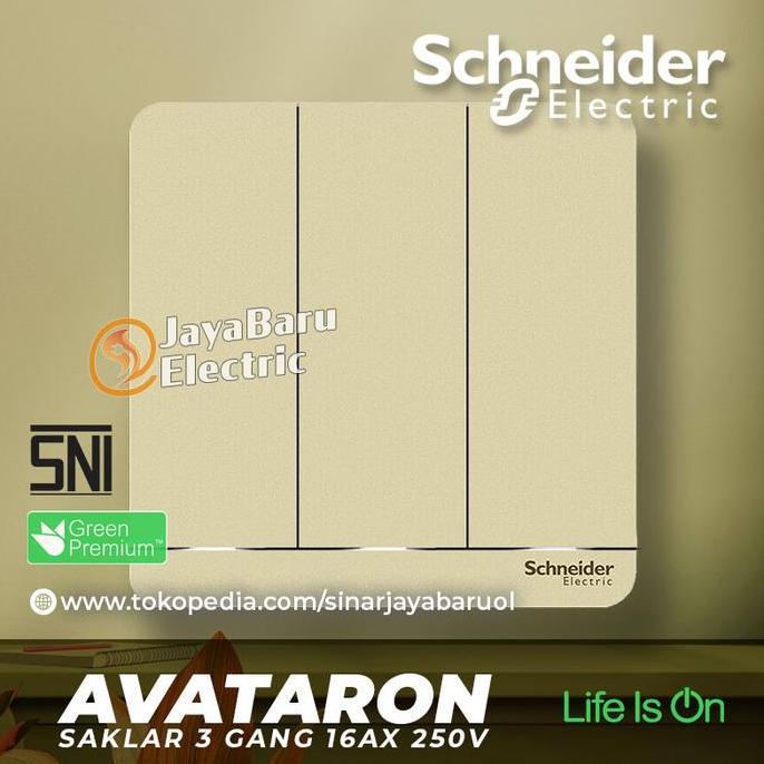 Ready Saklar SCHNEIDER AvatarOn Avatar On 3Gang 3 Gang 1 Arah Hotel Gold