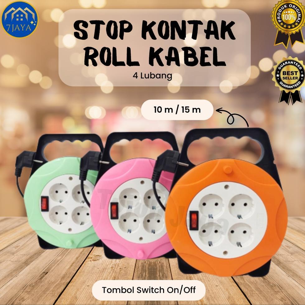 Stop Kontak / Roll Kabel Panjang 10 Meter / 15 Meter Switch