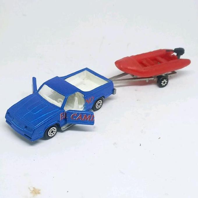 majorette chevrolet chevy el camino ss with a small boat on trailer loose diecast (s)
