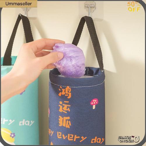 Storage Bag Gantung / Tas Organizer Penyimpanan Plastik Sampah / Keranjang Rak Dispenser Penyimpanan