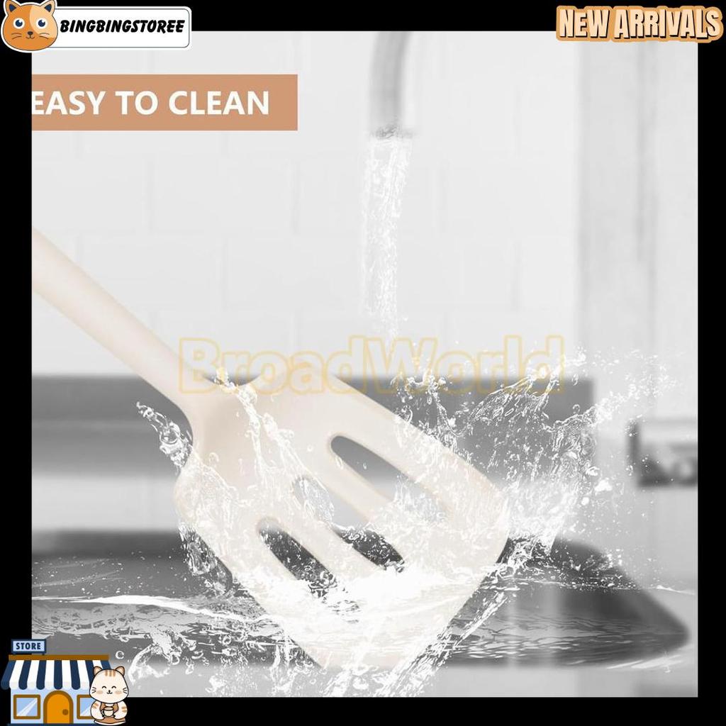 Silicone Utensil Set 3Pcs /Spatula Silicon/Silicone Spatula With Wooden Handle/ Harga Grosir