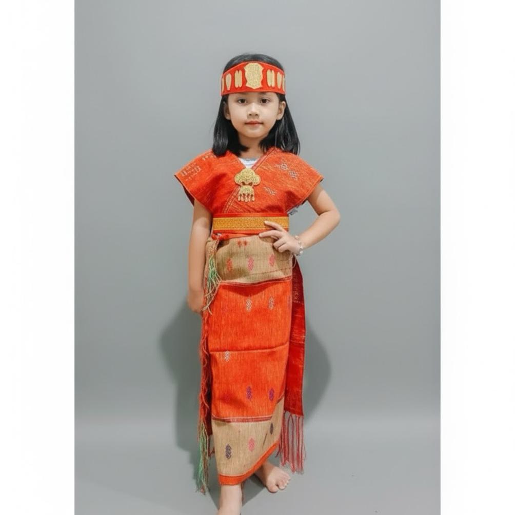 Best Seller Pakaian Adat Batak Anak Perempuan, Pakaian Tradisional Batak, Pakaian Menari, Pakaian Ko