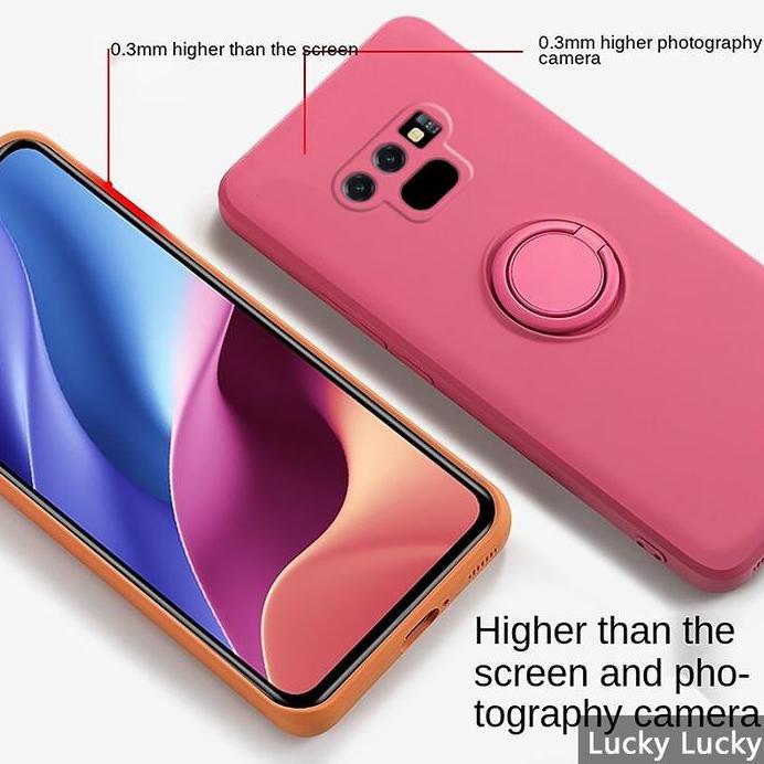 Ready casing  untuk Samsung Note 9 Case Candy Ring FREE TALI Stand Holder Silikon Soft