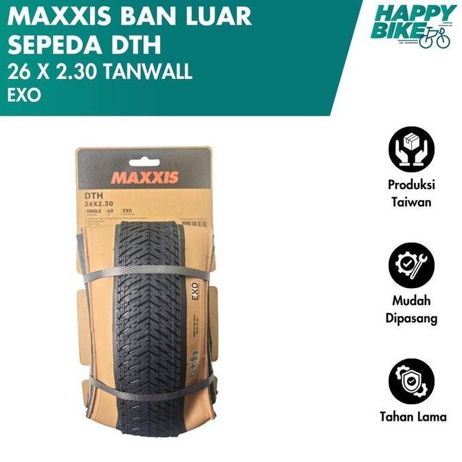 Maxxis Ban Luar Sepeda Dth Tanwall Skinwall 26 X 2.30 Exo 60 Tpi Bicycle Outer Tires Mtb Cross Count