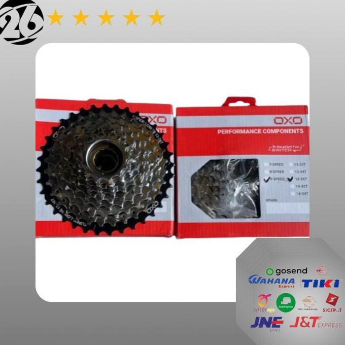 Sprocket Gear Belakang Sepeda Drat Ulir Freewheel 9 Speed Oxo 13-36T
