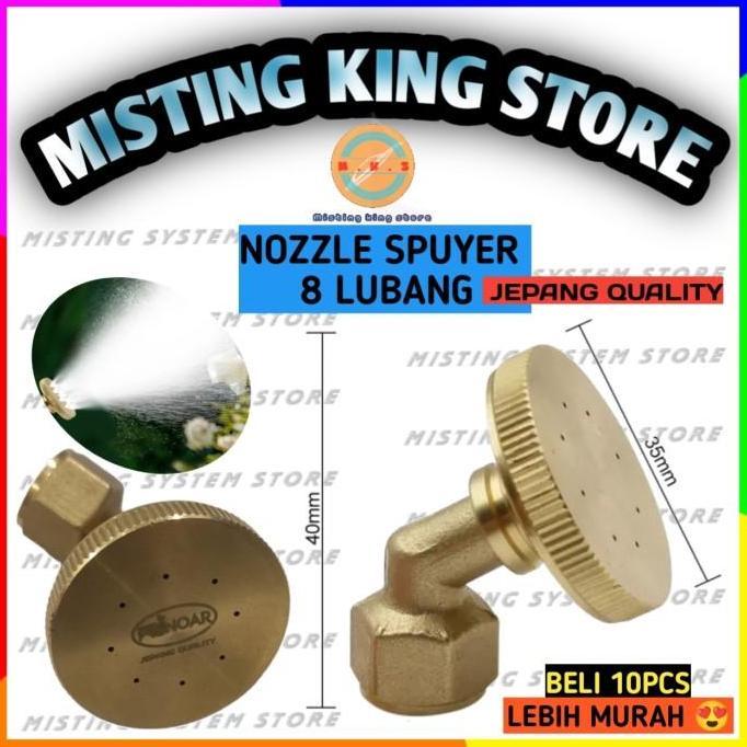 NOZZLE BENGKOK 8 LUBANG SPRAYER KABUT NOZLE KUNINGAN SPUYER MISTING