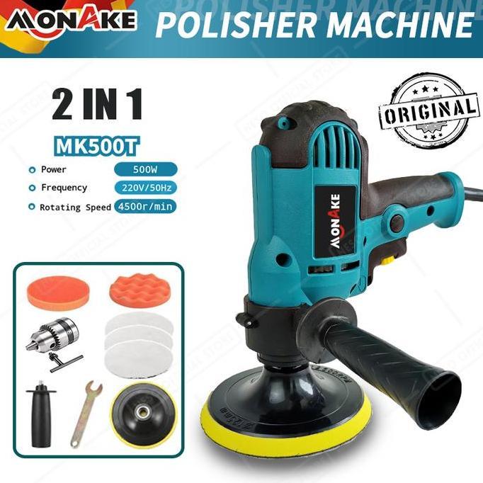 Mesin Poles Mobil Polisher 5 Inch Alat Poles Cat Mobil Full Set Car Alat Disc Disk Kaca Motor Mk500T