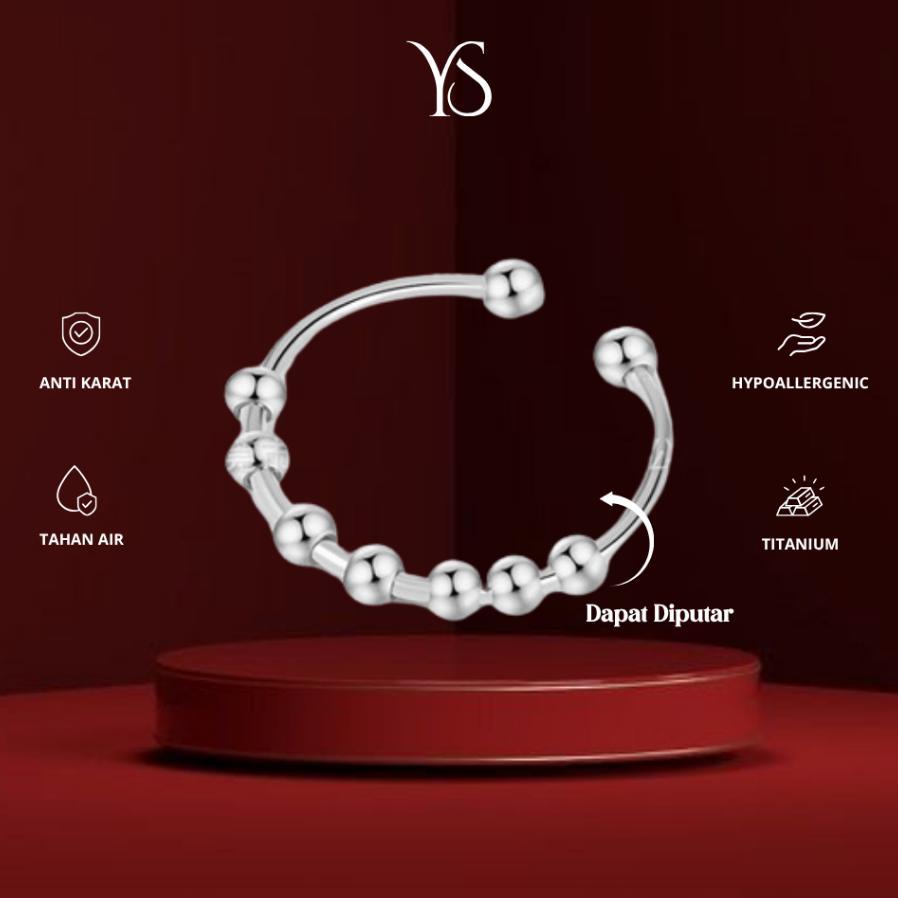 Ys - Anxiety Ring Cincin Fidget Titanium Anti Karat Unisex