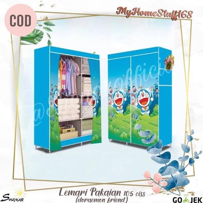 XIMVHE Lemari Pakaian/Lemari Baju Anak Karakter 105 CISS-DORAEMON FRIENDS