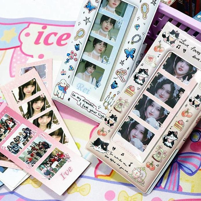 INS Style Empat Grid 4 Potongan Album Foto Kartu Koleksi Buku Idola Kartu Foto Binder 4 Grid Penyimp