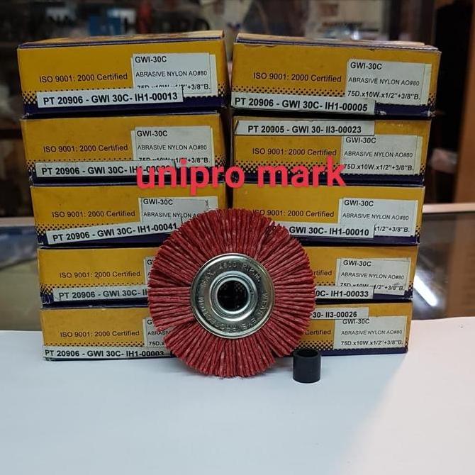 Sikat Piring Abrasive Nylon Wheel Brush Gwi-30 Red 75Mm-3 In