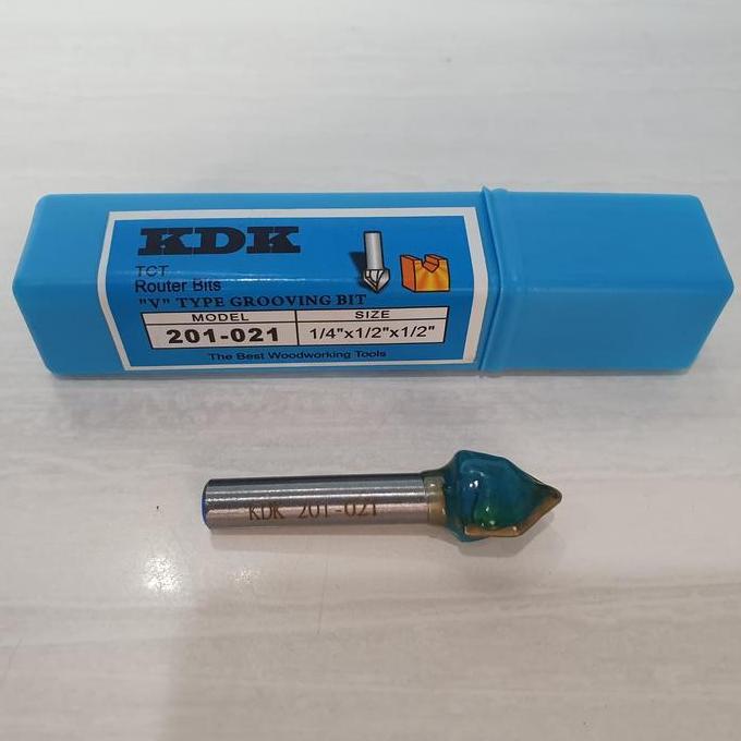 Mata Profil Kayu Router Bits 201-021 (12 mm) V VEE GROOVE 90 Derajat