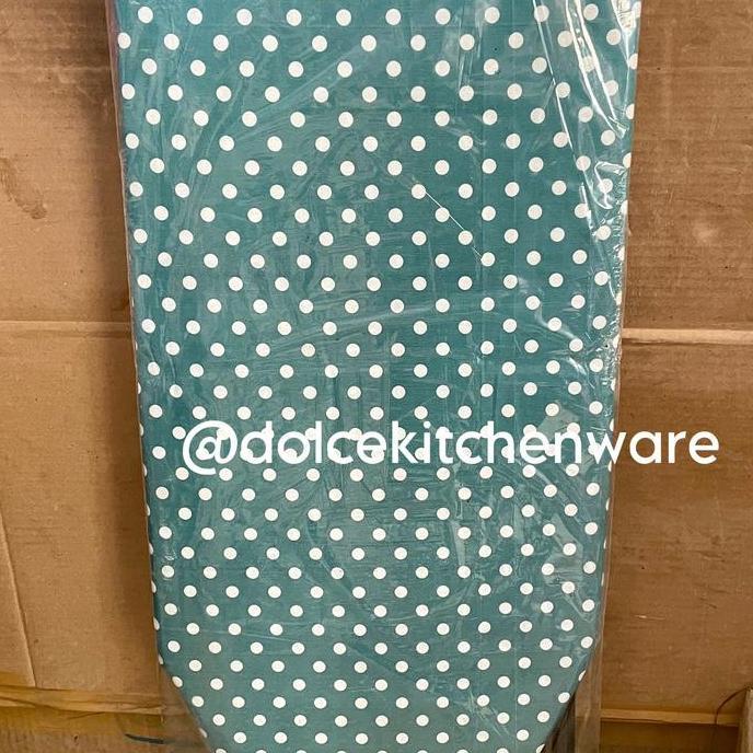 Meja Setrika Lipat Kaki Pipa Besi Lapis Tebal Motif Polkadot Bunga Kembang