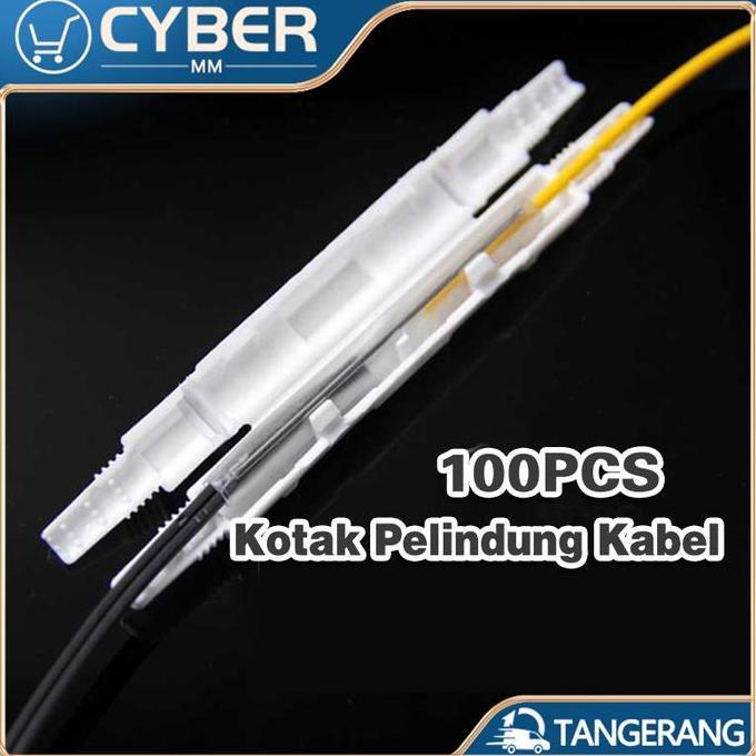 DEFAECO 100Pcs Kotak Pelindung Kabel / Pelindung Kabel Optik Serat PVC Putih