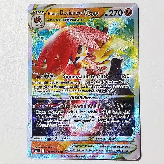 Hisuian Decidueye VSTAR RRR 045/067 S9a - Kartu Pokemon Indonesia